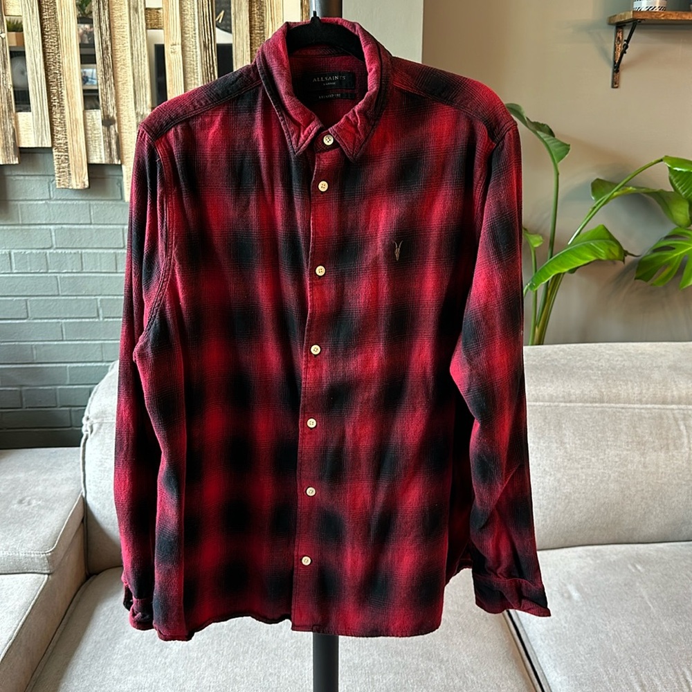 AllSaints Men’s Flannel Button Down